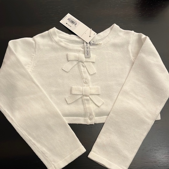 NWT Janie and Jack Bow Cropped Cardigan - Picture 2 of 4